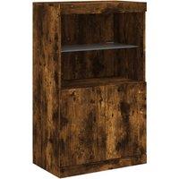 Berkfield Home Sideboard with LED Lights Smoked Oak 60.5x37x100 cm in Brown