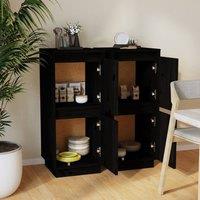 Berkfield Home Sideboards 2 pcs Black 31.5x34x75 cm Solid Wood Pine