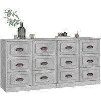 Berkfield Home Sideboards 2 pcs Concrete Grey Engineered Wood