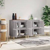 Berkfield Home Sideboards 2 pcs Grey Sonoma 60x35x70 cm Engineered Wood | Size: 60 x 35 x 70 cm