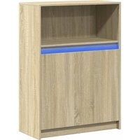 Berkfield Home Sideboard with LED Sonoma Oak 72x34x100 cm Engineered Wood in Tan | Size: 72 x 34 x 100 cm