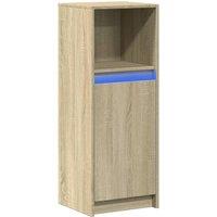 Berkfield Home Sideboard with LED Sonoma Oak 38x34x100 cm Engineered Wood in Light Tan | Size: 38 x 34 x 100 cm