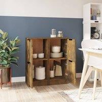 Berkfield Home Sideboards 2 pcs Smoked Oak 30x30x70 cm Engineered Wood in Brown | Size: 30 x 30 x 70 cm