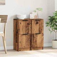 Berkfield Home Sideboards 2 pcs Old Wood 30x30x70 cm Engineered Wood in Brown | Size: 30 x 30 x 70 cm