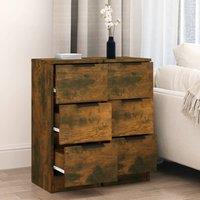 Berkfield Home Sideboards 2 pcs Smoked Oak 30x30x70 cm Engineered Wood in Brown | Size: 30 x 30 x 70 cm