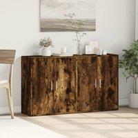 Berkfield Home Sideboards 2 pcs Smoked Oak 60x31x70 cm Engineered Wood in Brown | Size: 60 x 31 x 70 cm