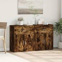 Berkfield Home Sideboards 2 pcs Smoked Oak 60x31x70 cm Engineered Wood in Brown | Size: 60 x 31 x 70 cm