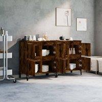 Berkfield Home Sideboards 2 pcs Smoked Oak 60x35x70 cm Engineered Wood in Brown | Size: 60 x 35 x 70 cm