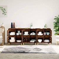 Berkfield Home Sideboards 3 pcs Smoked Oak 60x35x70 cm Engineered Wood in Brown | Size: 60 x 35 x 70 cm