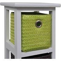 Berkfield Home Storage Rack with Multi-colour Baskets Paulownia Wood in White