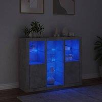 Berkfield Home Sideboards with LED Lights 3 pcs Concrete Grey Engineered Wood