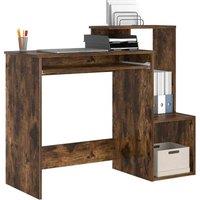 Berkfield Home Smoked Oak Computer Desk Smoked oak Engineered wood Standard in Brown