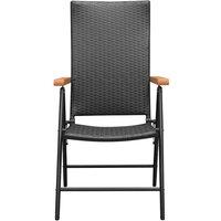 Berkfield Home Stackable Garden Chairs 2 pcs Poly Rattan Black