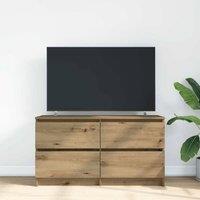 Berkfield Home TV Cabinet Artisan Oak 100x35x54 cm Engineered Wood in Brown | Size: 100 x 35 x 54 cm