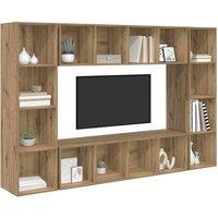 Berkfield Home TV Cabinet 4 pcs Brown 37 x 37 x 142.5 cm Engineered wood