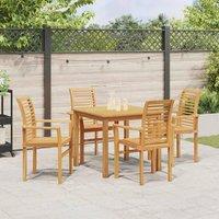 Berkfield Home Stacking Garden Chair 4 pcs Solid Wood Teak in Brown