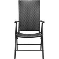 Berkfield Home Stackable Garden Chairs 2 pcs Poly Rattan Black