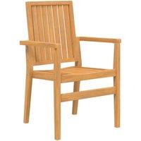 Berkfield Home Stackable Garden Chairs 2 pcs 56.5x57.5x91 cm Solid Wood Teak in Brown