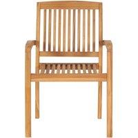 Berkfield Home Stacking Garden Chairs 4 pcs Solid Teak Wood in Brown