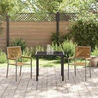 Berkfield Home Stacking Garden Chairs - 2 pcs in Grey Poly Rattan