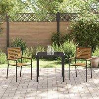 Berkfield Home Stacking Garden Chairs - 2 Pack, Black Poly Rattan