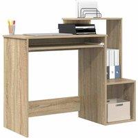 Berkfield Home Sonoma Oak Computer Desk Sonoma oak MDF with oak veneer Medium in Light Oak