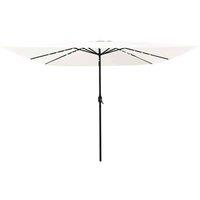Berkfield Home Square Garden Parasol with LED Lights 295x245 cm Sand White in Cream