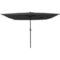 Berkfield Home Square Patio Umbrella with LED Lights 295x245 cm Dark Gray in Dark Grey