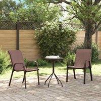 Berkfield Home Stackable Garden Chairs 2 pcs Brown Textilene Fabric