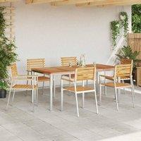 Berkfield Home Stacking Garden Chairs 6 pcs 54.5x56x89 cm Solid Wood Teak in Brown