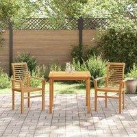 Berkfield Home Stacking Garden Chair 2 pcs Solid Wood Teak in Brown