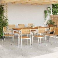 Berkfield Home Stacking Garden Chairs 8 pcs 54.5x56x89 cm Solid Wood Teak in Brown