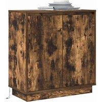 Berkfield Home Sideboard with LED, Smoked Oak, 71x34.5x75 cm, Engineered Wood in Brown | Size: 71x34.5x75 cm