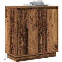 Berkfield Home Sideboard with LED in Old Wood - 71x34.5x75 cm Engineered Wood in Brown