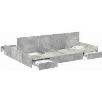 Berkfield Home Storage Bed Frame Concrete grey 135 x 190 cm Engineered wood