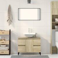 Berkfield Home Sink Cabinet Sonoma Oak 80x33x60 cm Engineered Wood in Light Oak | Size: 80 x 33 x 60 cm