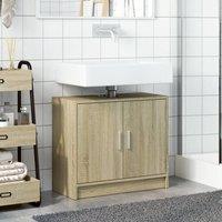 Berkfield Home Sink Cabinet Sonoma Oak 63x29x55 cm Engineered Wood in Light Tan | Size: 63 x 29 x 55 cm