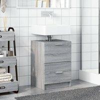 Berkfield Home Sink Cabinet Grey Sonoma 40x37x59 cm Engineered Wood | Size: 40 x 37 x 59 cm