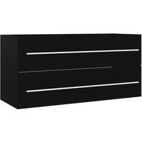 Berkfield Home Sink Cabinet with Built-in Basin Black Engineered Wood