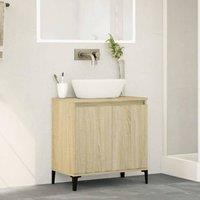 Berkfield Home Sink Cabinet Sonoma Oak 58x33x60 cm Engineered Wood in Light Oak | Size: 58 x 33 x 60 cm