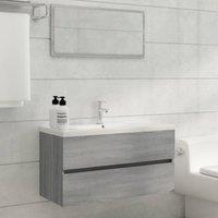 Berkfield Home Sink Cabinet Grey Sonoma 90x38.5x45 cm Engineered Wood