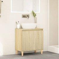 Berkfield Home Sink Cabinet Sonoma Oak 58x33x60 cm Engineered Wood in Light Oak | Size: 58 x 33 x 60 cm