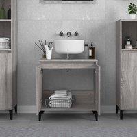 Berkfield Home Sink Cabinet Grey Sonoma 58x33x60 cm Engineered Wood | Size: 58 x 33 x 60 cm
