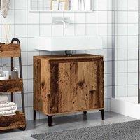 Berkfield Home Sink Cabinet Old Wood 58x33x60 cm Engineered Wood in Brown | Size: 58 x 33 x 60 cm