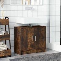 Berkfield Home Sink Cabinet Smoked Oak 63x29x55 cm Engineered Wood in Brown | Size: 63 x 29 x 55 cm