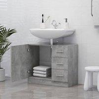 Berkfield Home Sink Cabinet Concrete Grey 63x30x54 cm Engineered Wood | Size: 63 x 30 x 54 cm