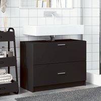 Berkfield Home Sink Cabinet Black 78x37x59 cm Engineered Wood | Size: 78 x 37 x 59 cm