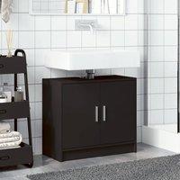 Berkfield Home Sink Cabinet Black 63x29x55 cm Engineered Wood | Size: 63 x 29 x 55 cm