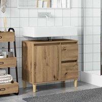 Berkfield Home Sink Cabinet Artisan Oak 65x33x60 cm Engineered Wood in Brown | Size: 65 x 33 x 60 cm