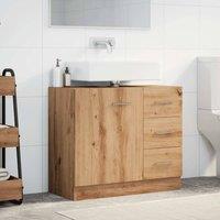 Berkfield Home Sink Cabinet Artisian Oak 63x30x54 cm Engineered Wood in Brown | Size: 63 x 30 x 54 cm